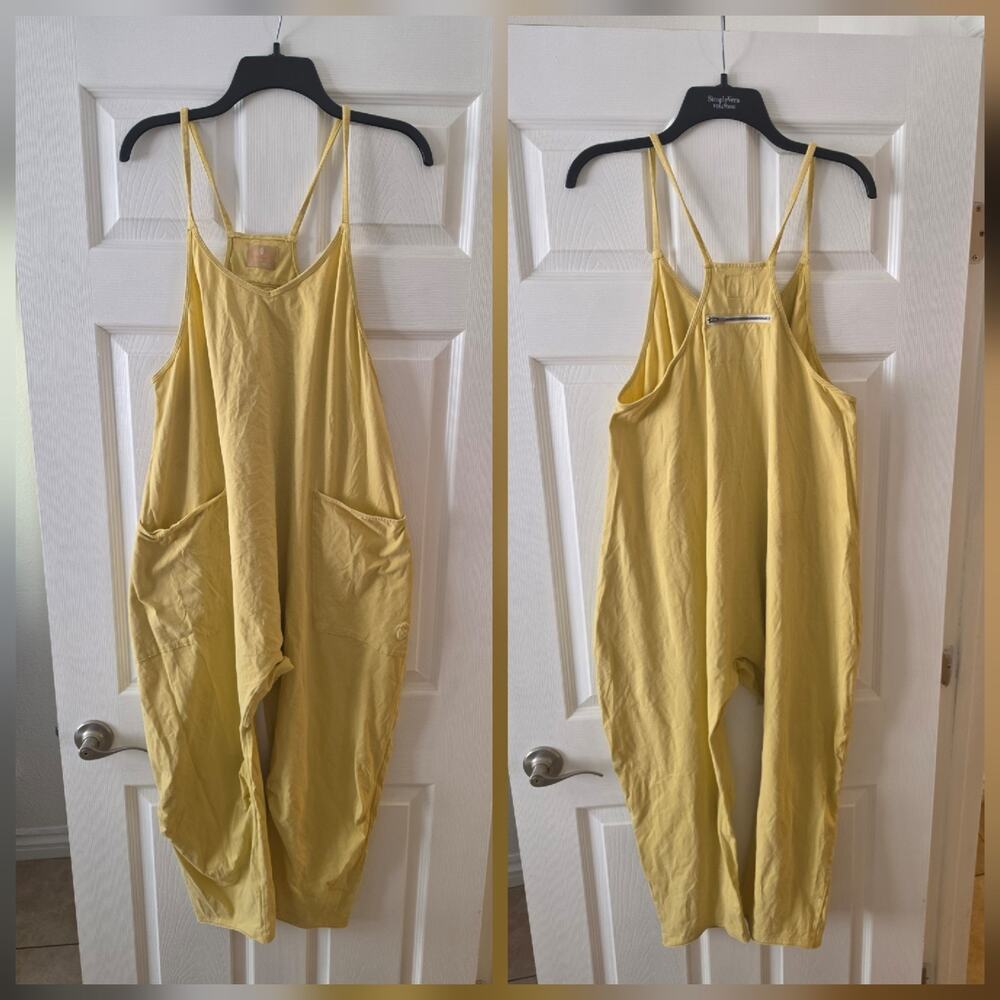 Free People FP Movement Size S Yellow Hot Shot One Piece Piece Romper Jumpsuit